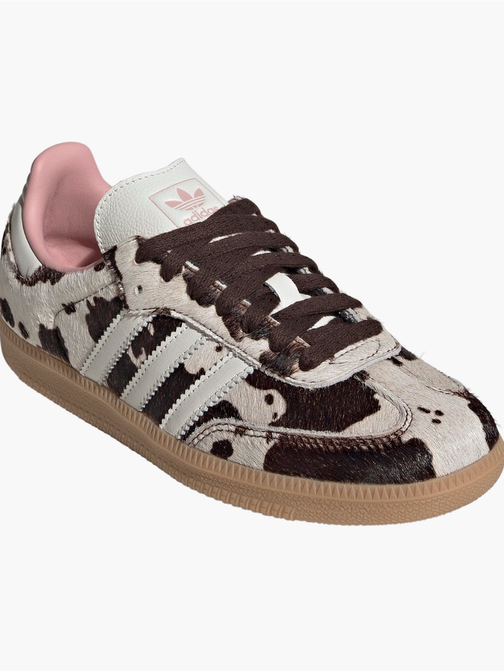 adidas Women's Sneaker in Cow-Print Brown, White & Pink - Picture 2 of 7